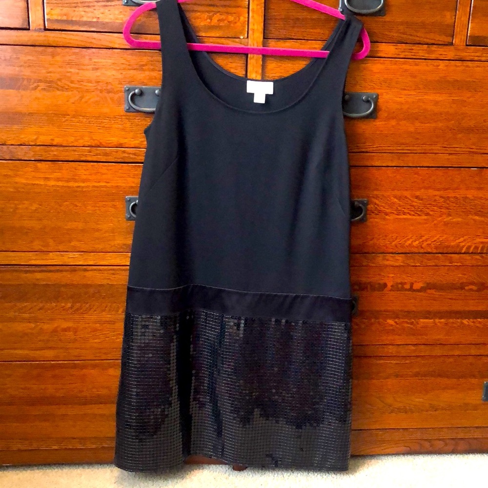 Loft Size 10 black dress with sequins